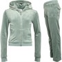 Juicy Couture Girls Tonal Embro Velour Zip Through Tracksuit Chinois Green