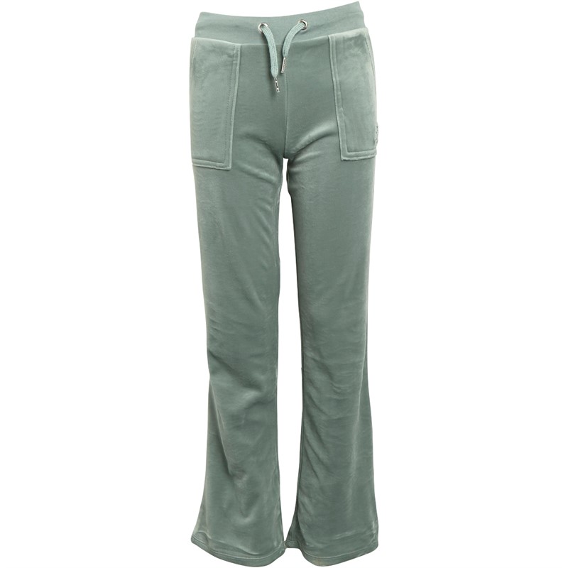 Juicy Couture Girls Tonal Embro Velour Zip Through Tracksuit Chinois Green