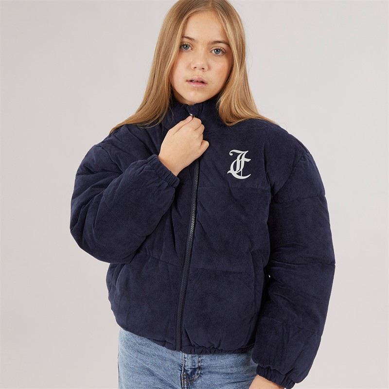Juicy Couture Mädchen Samt Stehkragen Daunenjacke Nachthimmel
