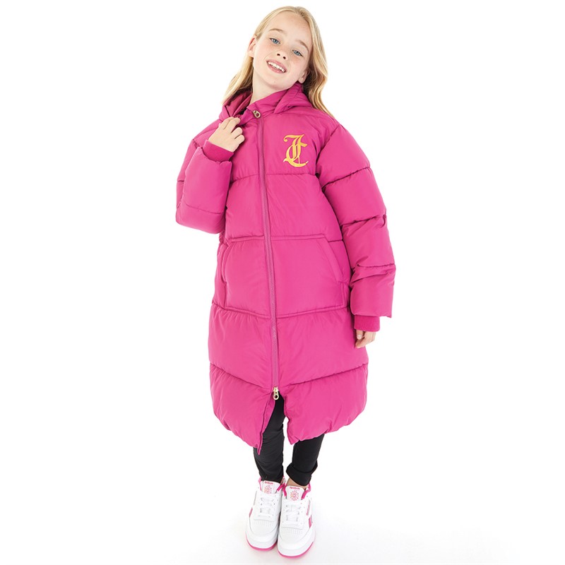 Juicy Couture Mädchen Langarm Daunenjacke Festival Fuchsia