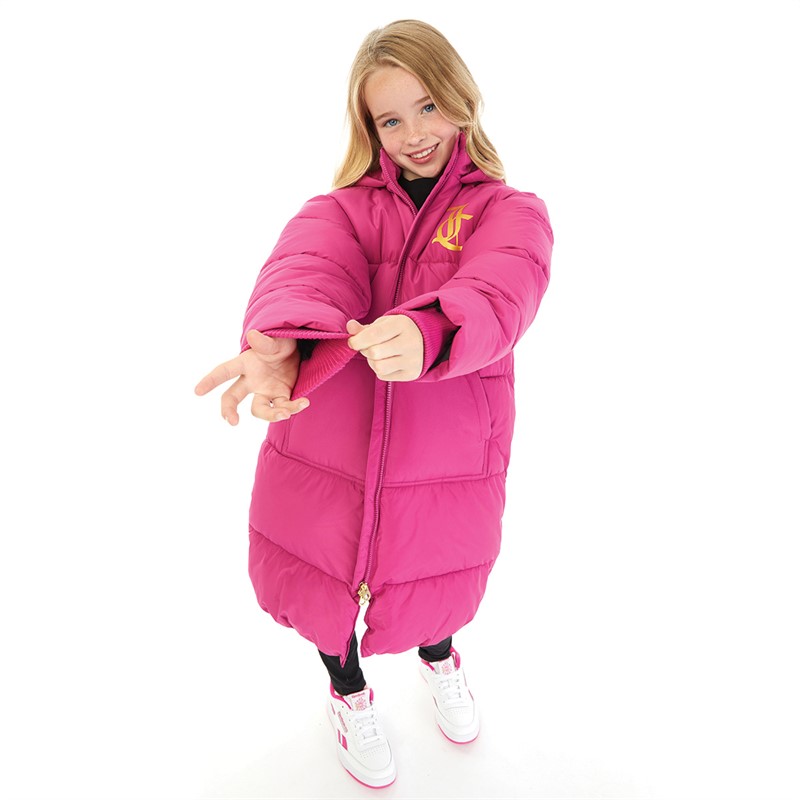 Pink longline puffer jacket online