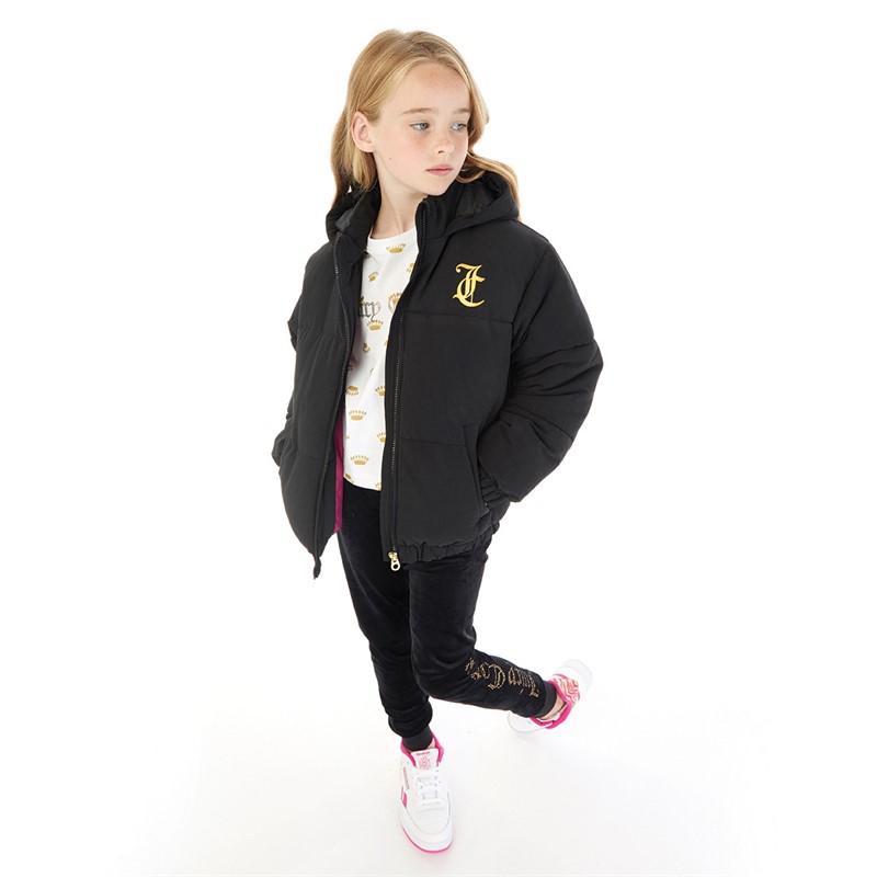 Juicy Couture Girls Short Baffle Jacket Black