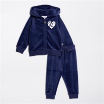 Juicy Couture Survêtement bébé Fille en velours avec logo cœur Bleu