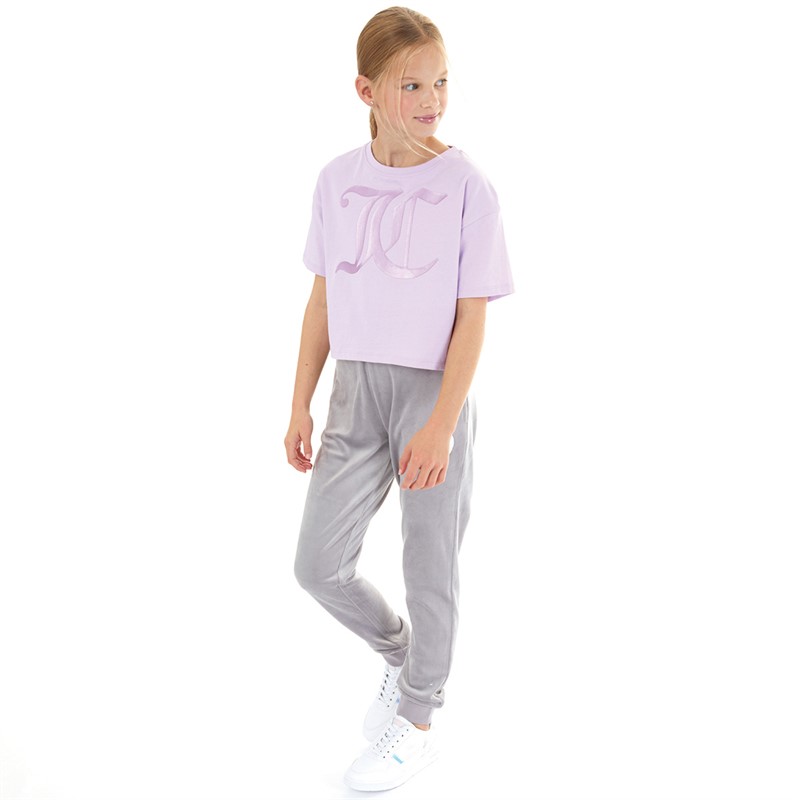 Juicy Couture Girls Tonal Boxy T-Shirt Lavenula