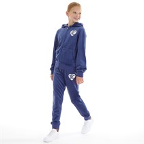 Juicy Couture Girls Velour Heart Logo Tracksuit Blue Print