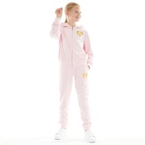 Juicy Couture Survêtement en velours Fille avec logo cœur Almond Blossom