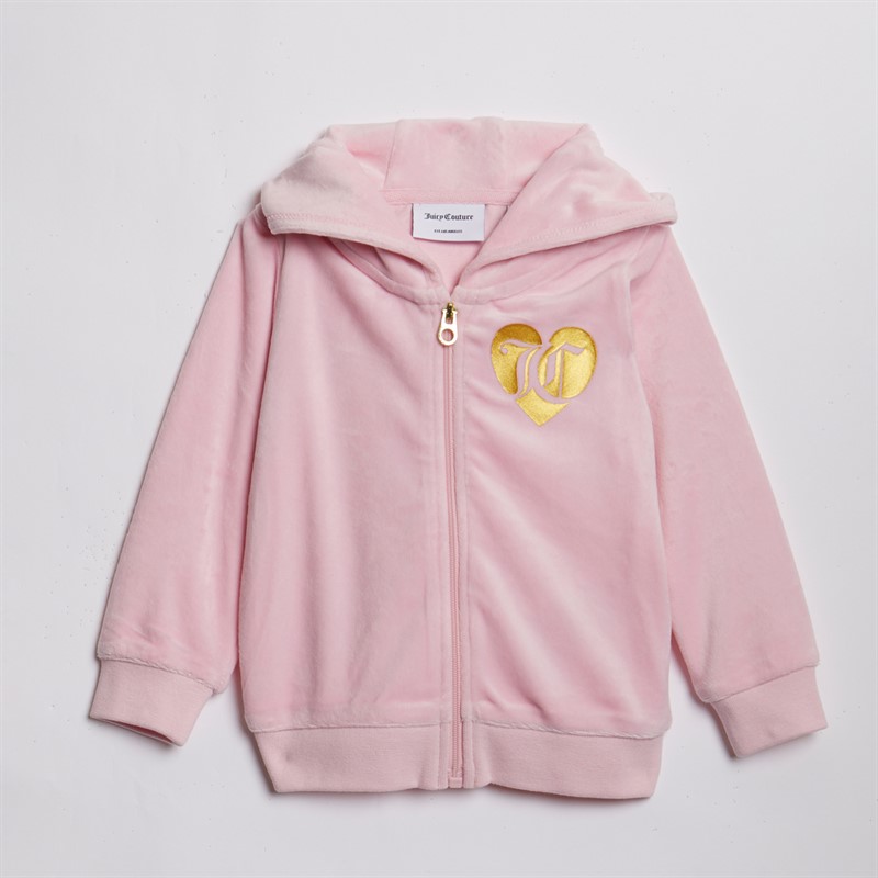 Juicy Couture Baby Girls Velour Heart Logo Tracksuit Almond Blossom