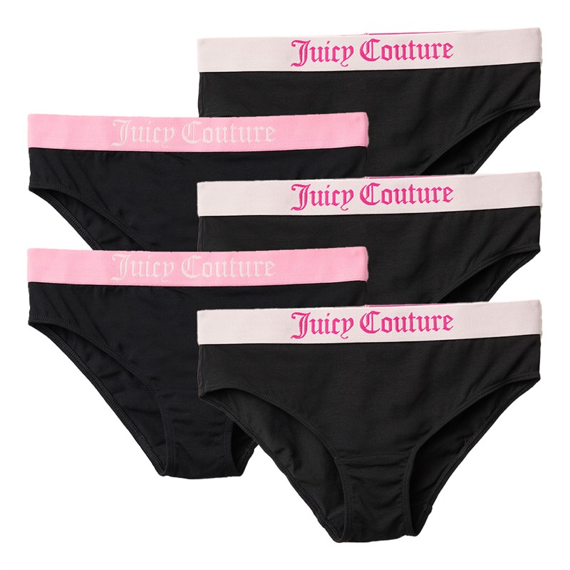 Juicy Couture Girls Five Pack Briefs Black