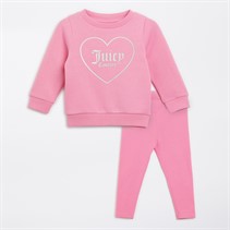 Juicy Couture Girls Crew Sweatshirt And Leggings Tracksuit Set Sachet Pink