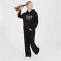 Juicy Couture Piger Sweatjakke med Quiltet Lomme og Cargo Joggingbukser Tracksuit Sæt Sort