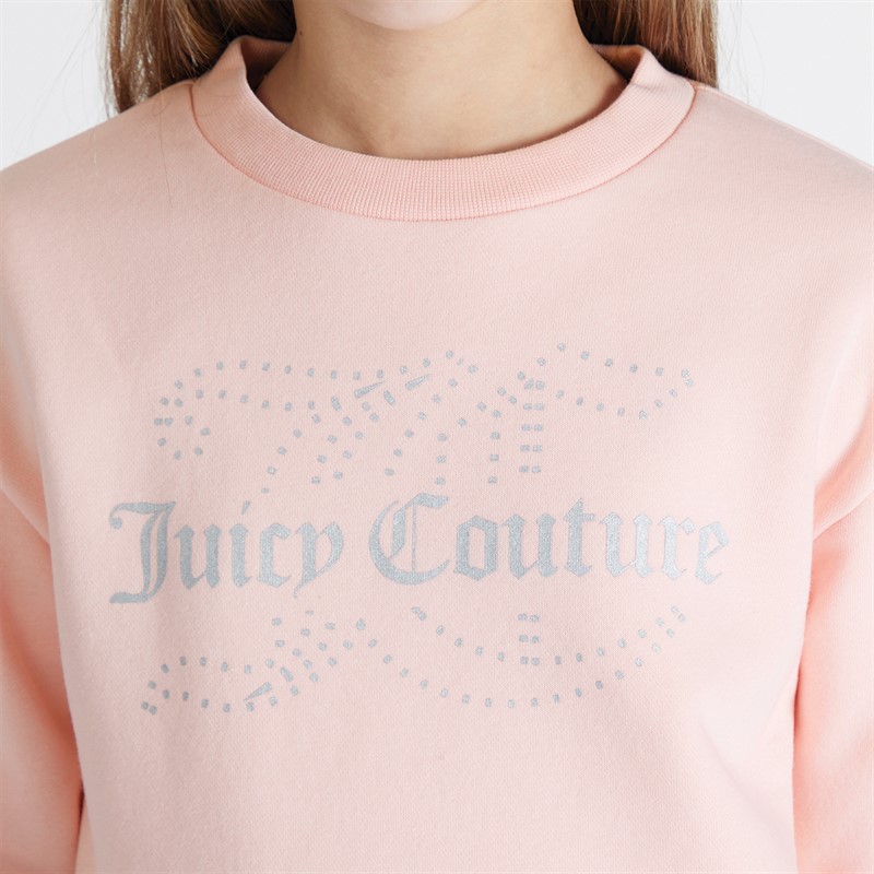 Juicy Couture Girls Crew Neck Sweatshirt Strawberry Cream