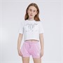 Juicy Couture Girls Heart Boxy T-Shirt And Velour Shorts Co-Ord Set Pink Lavender