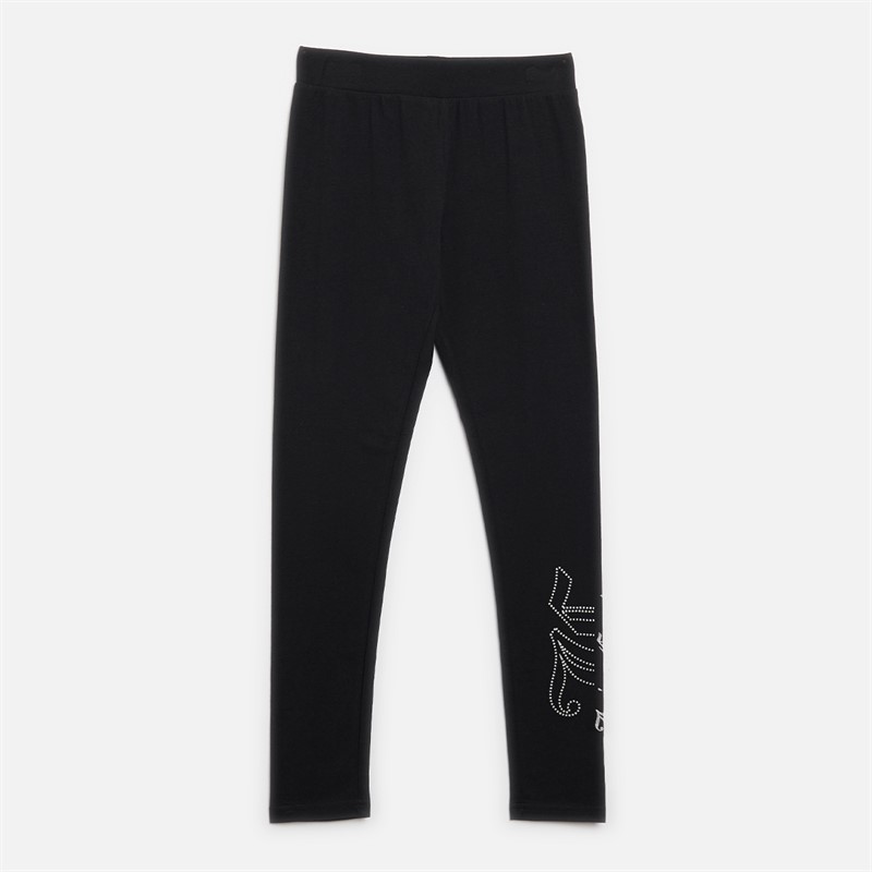 Juicy Couture Girls Glitter Gel Logo Leggings Black - Size 9/10Y