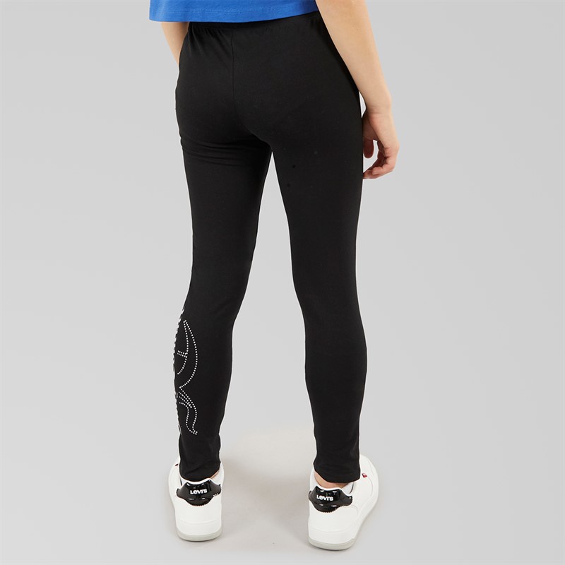 Juicy Couture Girls Glitter Gel Logo Leggings Black