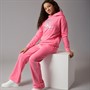Juicy Couture Girls Hoodie And Wide Leg Joggers Set Pink Cosmos