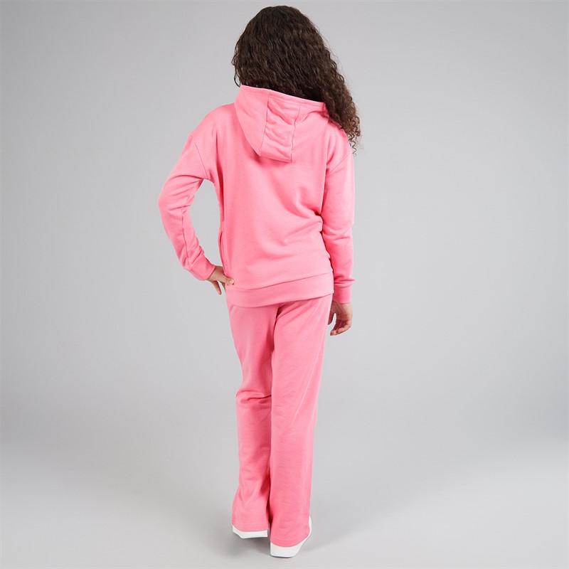 Juicy Couture Girls Hoodie And Wide Leg Joggers Set Pink Cosmos