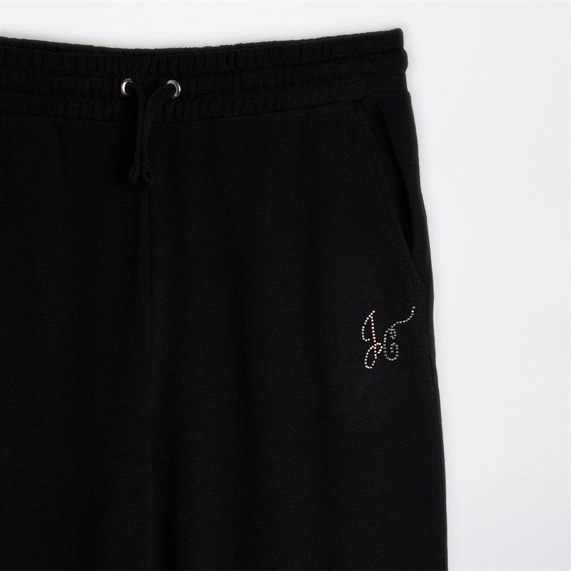 Juicy Couture Girls Zip Thru Hoodie And Wide Leg Joggers Set Black