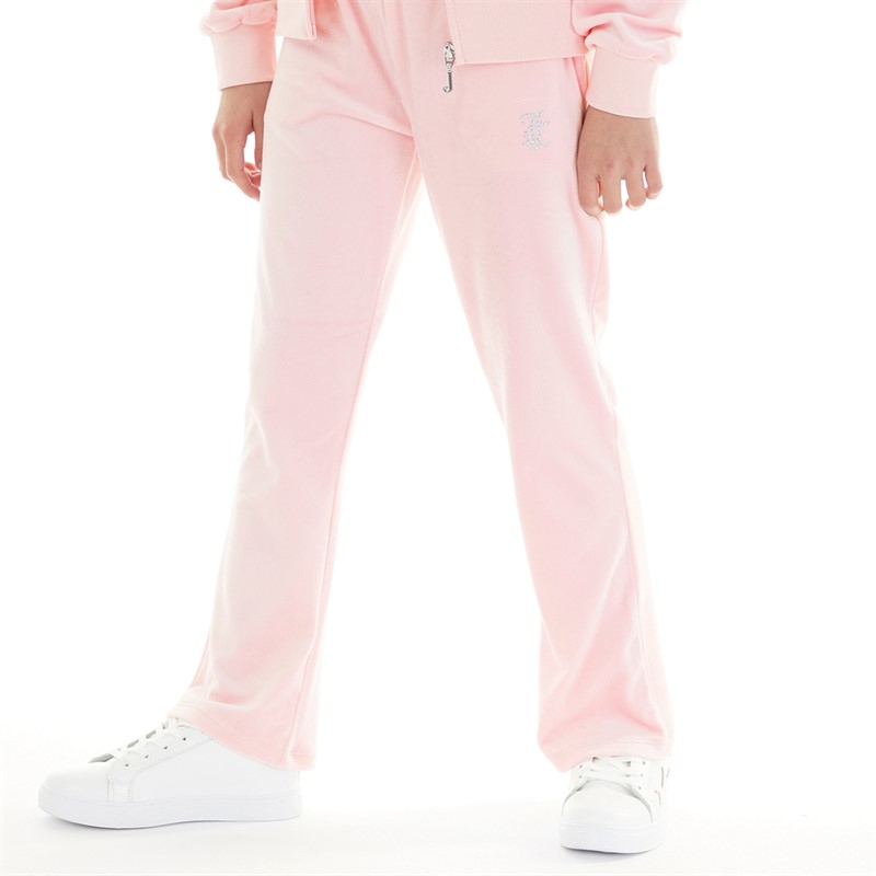 Juicy Couture Girls Diamante Bootcut Joggers Almond Blossom