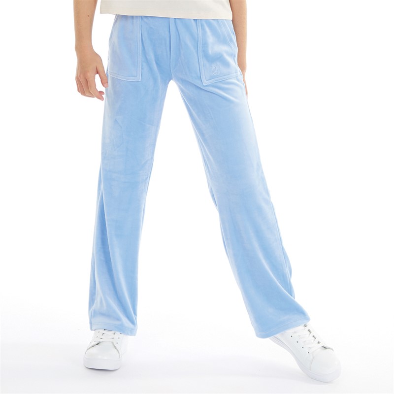 Juicy Couture Girls Tonal Wide Leg Joggers Della Robbia Blue