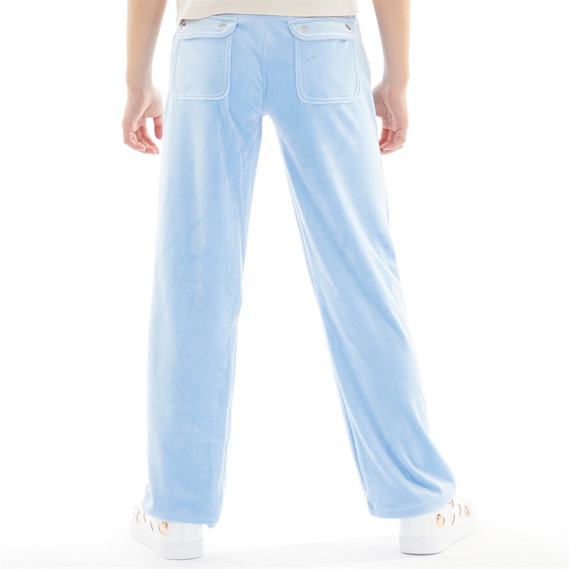 Juicy Couture Girls Tonal Wide Leg Joggers Della Robbia Blue