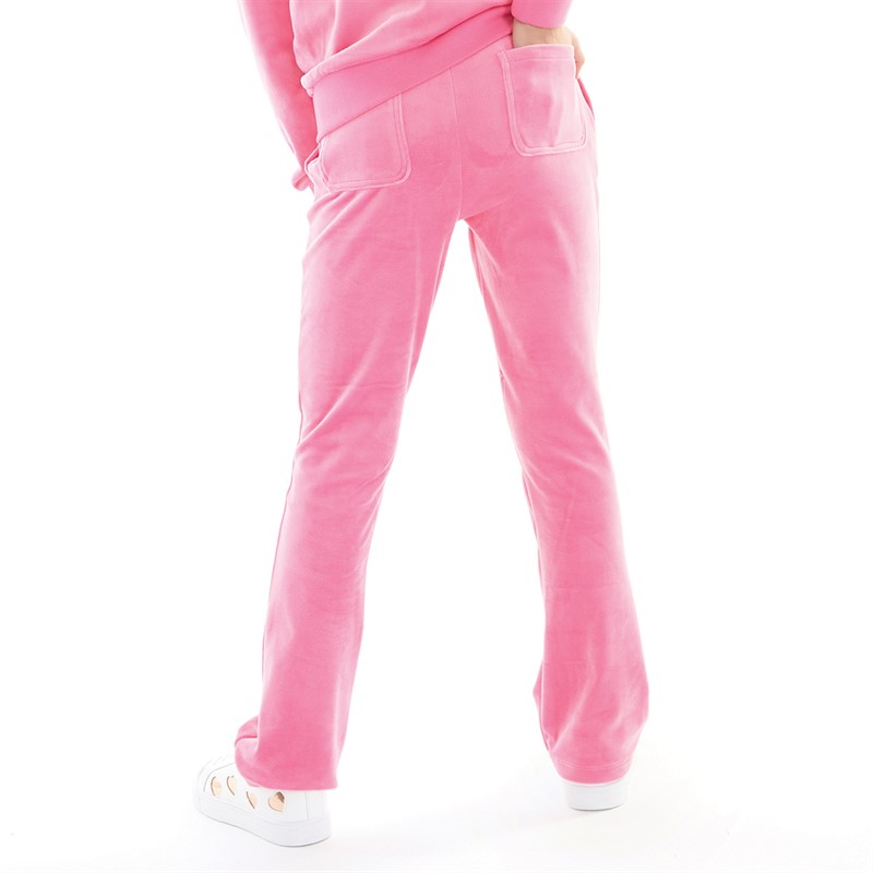 Juicy Couture Girls Diamante Bootcut Joggers Hot Pink