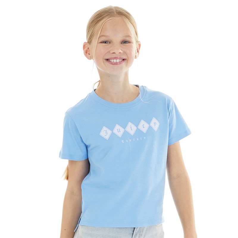 Juicy Couture Girls Tonal T-Shirt Della Robbia Blue