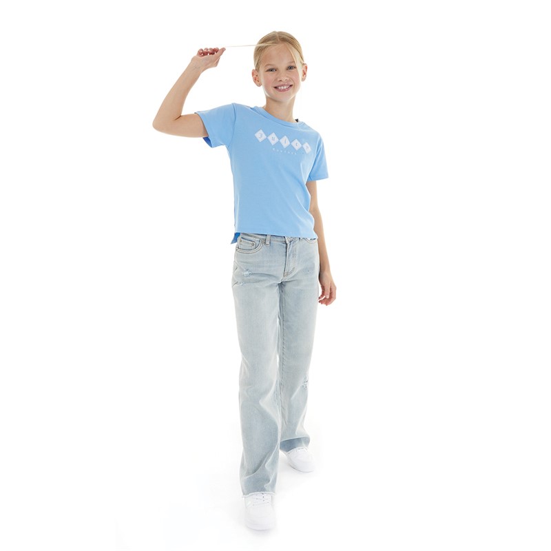 Juicy Couture Girls Tonal T-Shirt Della Robbia Blue