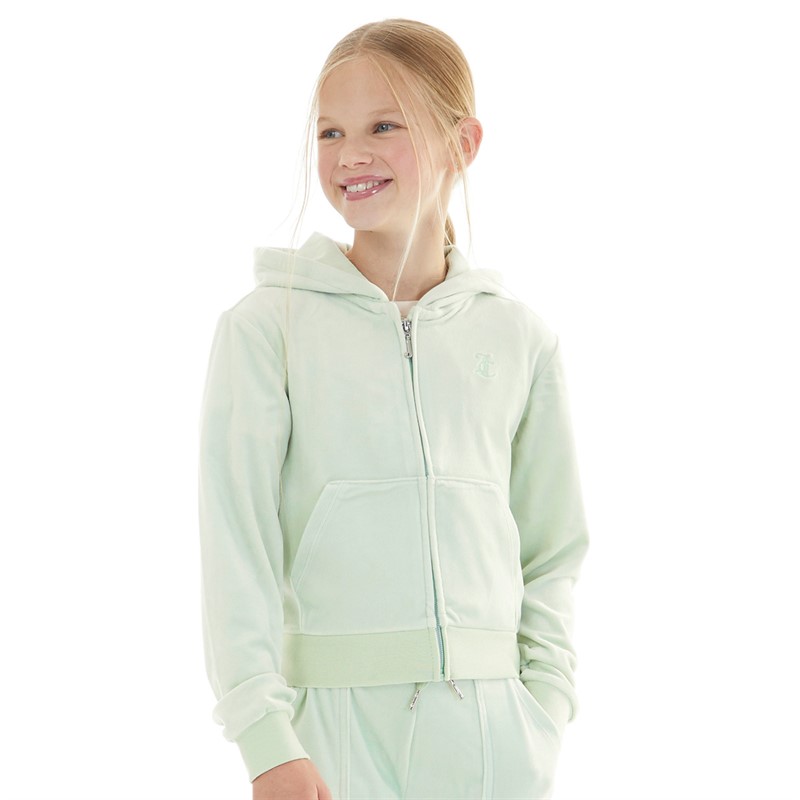 Juicy Couture Girls Tonal Zip Through Hoodie Surf Spray