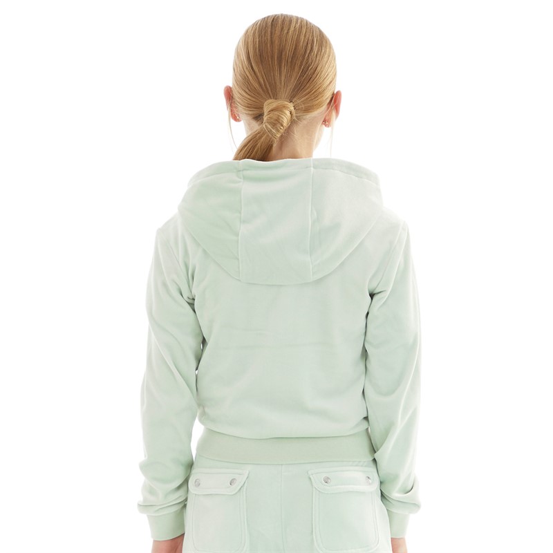 Juicy Couture Girls Tonal Zip Through Hoodie Surf Spray