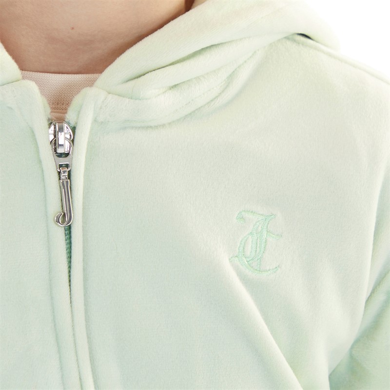 Juicy Couture Girls Tonal Zip Through Hoodie Surf Spray