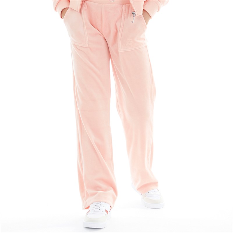 Juicy Couture Girls Tonal Wide Leg Joggers Peach Amber