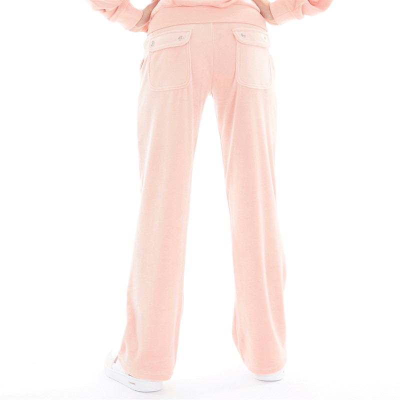 Juicy Couture Girls Tonal Wide Leg Joggers Peach Amber