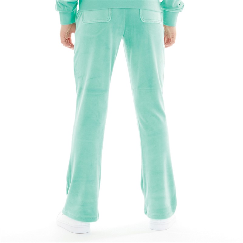 Juicy Couture Girls Diamante Bootcut Joggers Turquoise