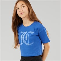 Juicy Couture Girls Tonal Boxy T-Shirt Beaucoup Blue