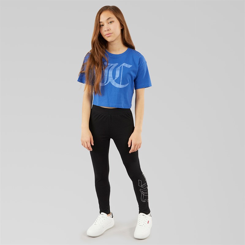 Juicy Couture Girls Tonal Boxy T-Shirt Beaucoup Blue
