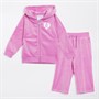 Juicy Couture Girls Velour Zip Through Hoodie And Bootcut Joggers Tracksuit Purple Orchid