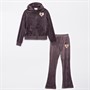 Juicy Couture Girls Velour Zip Through Hoodie And Bootcut Joggers Tracksuit Ephemera