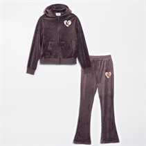Juicy Couture Girls Velour Zip Through Hoodie And Bootcut Joggers Tracksuit Ephemera