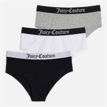 Juicy Couture Girls Three Pack Hipster Briefs Black