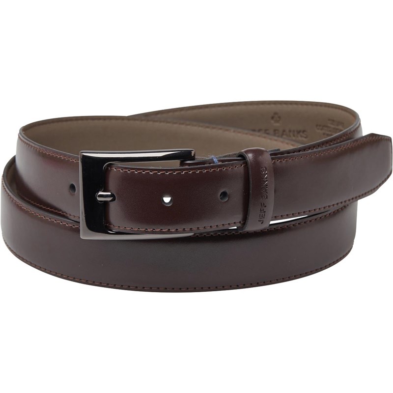 Buy Jeff Banks Mens Edge Stitch Belt Brown