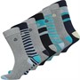 Jeff Banks Mens Seven Pack Jacquard Dress Socks Multi Block Stripe