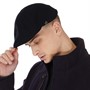 Jeff Banks Mens Fleece Lined Melton Flat Cap Black
