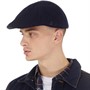 Jeff Banks Mens Fleece Lined Melton Flat Cap Navy