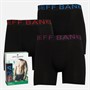Jeff Banks Mens Three Pack Bamboo Trunks Black/Blue/Purple/Red