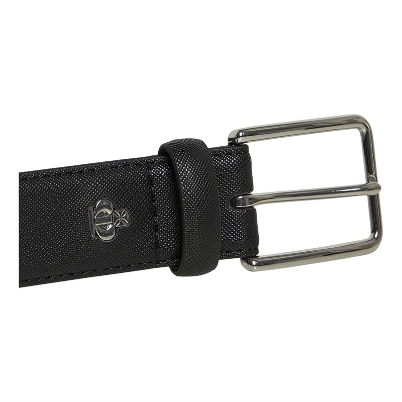 Jeff Banks Mens Hawkins Saffiano Belt Black