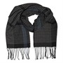 Jeff Banks Mens Check Stripe Brushed Woven Scarf Black/Grey