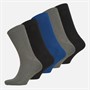 Jeff Banks Mens Five Pack Rib Leisure Socks Black/Navy/Charcoal
