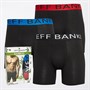 Jeff Banks Mens Three Pack Bamboo Boxers Black/Blue/Red/Black
