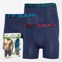 Jeff Banks Mens Three Pack Bamboo Boxers Navy/Red/Blue/Green