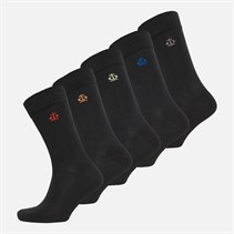 Jeff Banks Mens Five Pack Dress Socks Black/Blue/Orange/Lime/Purple/Red